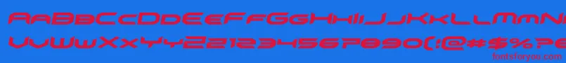 omnigirlitalsemital Font – Red Fonts on Blue Background