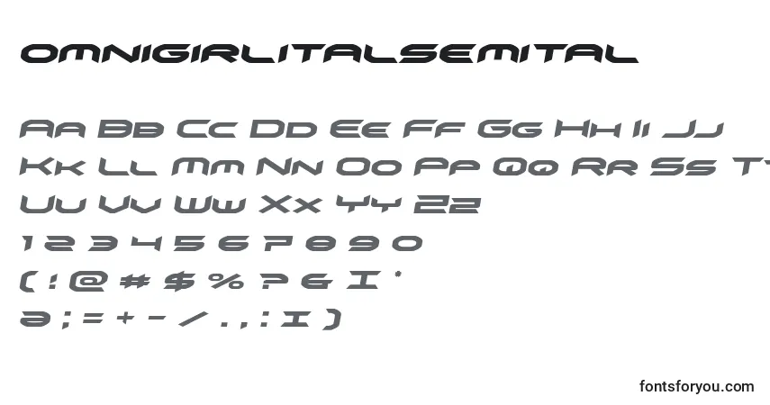 Fuente Omnigirlitalsemital (136087) - alfabeto, números, caracteres especiales