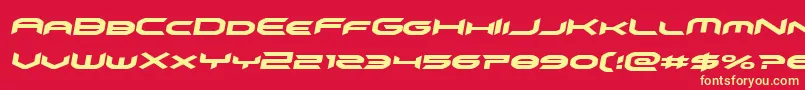 omnigirlitalsemital Font – Yellow Fonts on Red Background