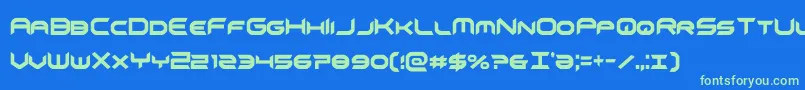 omnigirlxtracond Font – Green Fonts on Blue Background