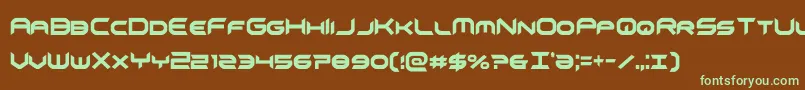 omnigirlxtracond-fontti – vihreät fontit ruskealla taustalla