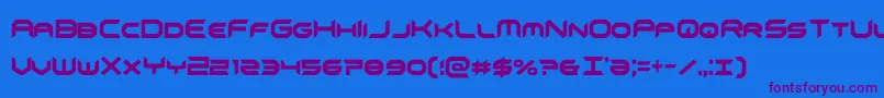 omnigirlxtracond Font – Purple Fonts on Blue Background