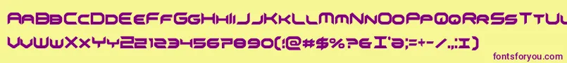 omnigirlxtracond-fontti – violetit fontit keltaisella taustalla
