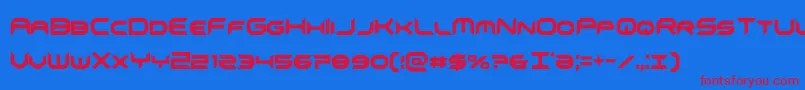 omnigirlxtracond-Schriftart – Rote Schriften auf blauem Hintergrund