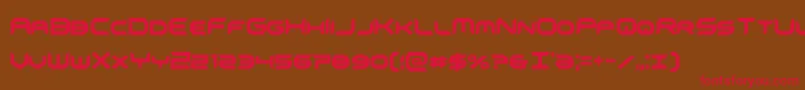フォントomnigirlxtracond – 赤い文字が茶色の背景にあります。