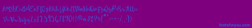 AustieBostDreamboat-Schriftart – Blaue Schriften auf violettem Hintergrund