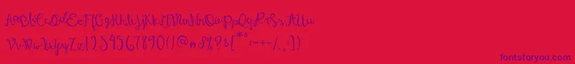 AustieBostDreamboat-Schriftart – Violette Schriften auf rotem Hintergrund