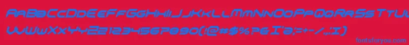 omnigirlxtracondital Font – Blue Fonts on Red Background