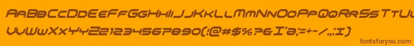 omnigirlxtracondital-Schriftart – Braune Schriften auf orangefarbenem Hintergrund