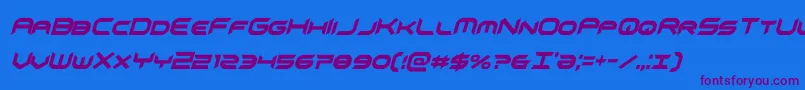 omnigirlxtracondital Font – Purple Fonts on Blue Background