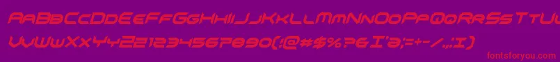 omnigirlxtracondital Font – Red Fonts on Purple Background