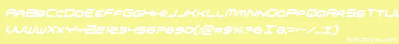 omnigirlxtracondital Font – White Fonts on Yellow Background