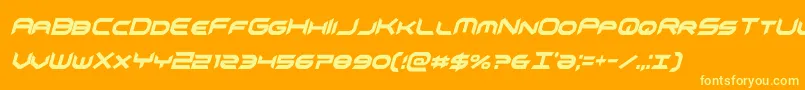 フォントomnigirlxtracondital – オレンジの背景に黄色の文字