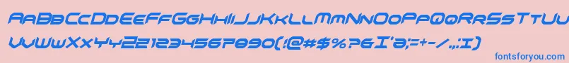 omnigirlxtracondital-Schriftart – Blaue Schriften auf rosa Hintergrund