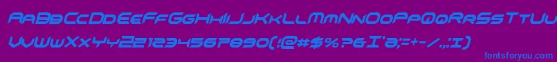 omnigirlxtracondital Font – Blue Fonts on Purple Background