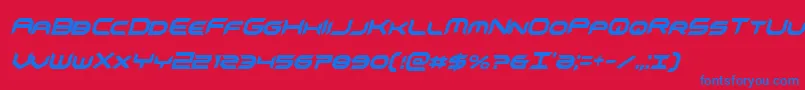 omnigirlxtracondital Font – Blue Fonts on Red Background