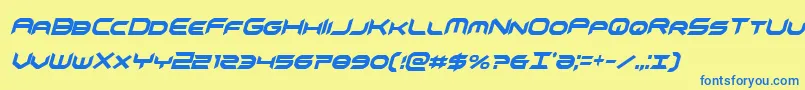 Weitere Informationen zur omnigirlxtracondital-Schriftart omnigirlxtracondital-Schriftart – Blaue Schriften auf gelbem Hintergrund