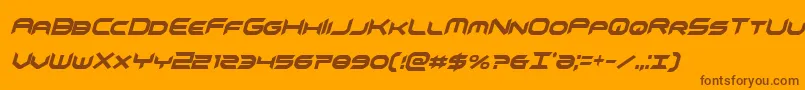 omnigirlxtracondital-Schriftart – Braune Schriften auf orangefarbenem Hintergrund