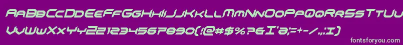 Fonte omnigirlxtracondital – fontes verdes em um fundo violeta