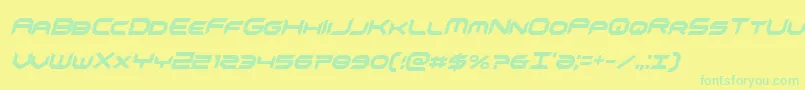 omnigirlxtracondital-Schriftart – Grüne Schriften auf gelbem Hintergrund