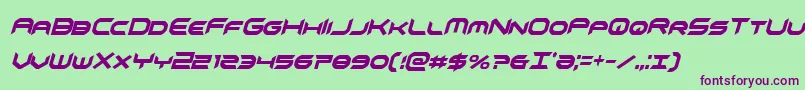 omnigirlxtracondital Font – Purple Fonts on Green Background