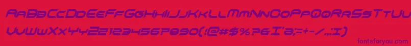 omnigirlxtracondital-Schriftart – Violette Schriften auf rotem Hintergrund