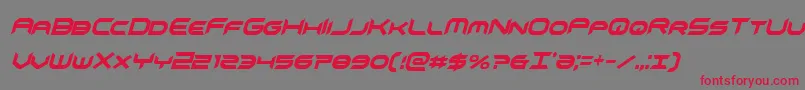 omnigirlxtracondital-fontti – punaiset fontit harmaalla taustalla