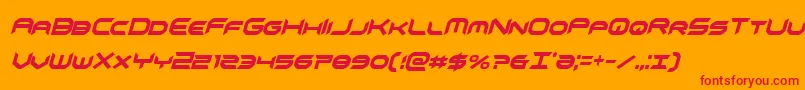 omnigirlxtracondital Font – Red Fonts on Orange Background