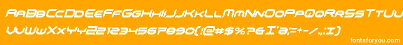 omnigirlxtracondital-fontti – valkoiset fontit oranssilla taustalla