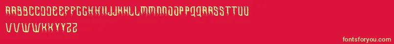 Fonte Omnivorous free – fontes amarelas em um fundo vermelho
