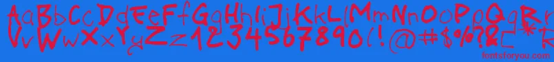 Шрифт on acid – красные шрифты на синем фоне