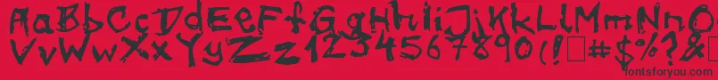 on meth-Schriftart – Schwarze Schriften auf rotem Hintergrund