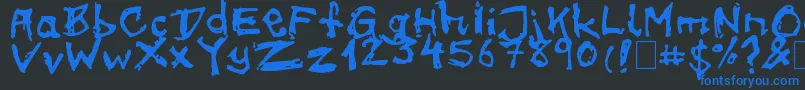 フォントon meth – 黒い背景に青い文字