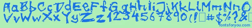 フォントon meth – 青い文字は緑の背景です。