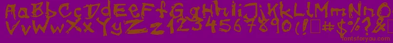 on meth-Schriftart – Braune Schriften auf violettem Hintergrund