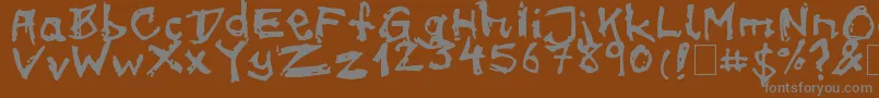 フォントon meth – 茶色の背景に灰色の文字