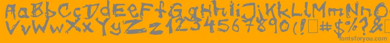 on meth-Schriftart – Graue Schriften auf orangefarbenem Hintergrund