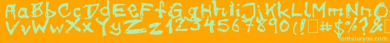 フォントon meth – オレンジの背景に緑のフォント