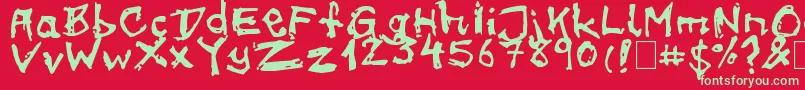 フォントon meth – 赤い背景に緑の文字