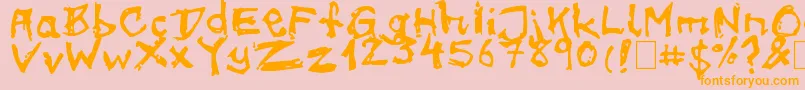 on meth-fontti – oranssit fontit vaaleanpunaisella taustalla