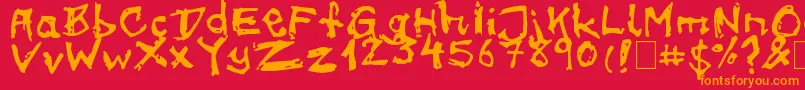 フォントon meth – 赤い背景にオレンジの文字