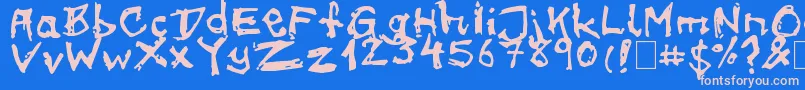 フォントon meth – ピンクの文字、青い背景