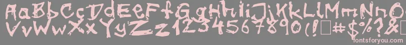 フォントon meth – 灰色の背景にピンクのフォント
