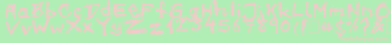 フォントon meth – 緑の背景にピンクのフォント