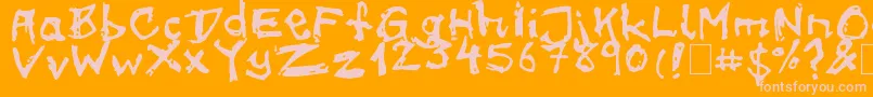 on meth-Schriftart – Rosa Schriften auf orangefarbenem Hintergrund