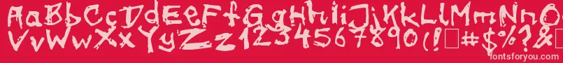 フォントon meth – 赤い背景にピンクのフォント