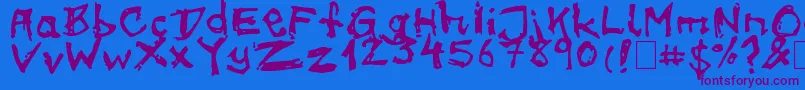 フォントon meth – 紫色のフォント、青い背景