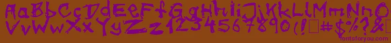 on meth-fontti – violetit fontit ruskealla taustalla