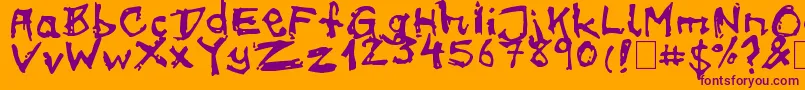 on meth-fontti – violetit fontit oranssilla taustalla