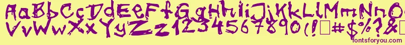 on meth Font – Purple Fonts on Yellow Background